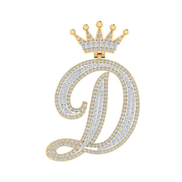 Alphabet D Crown Pendant detail 1