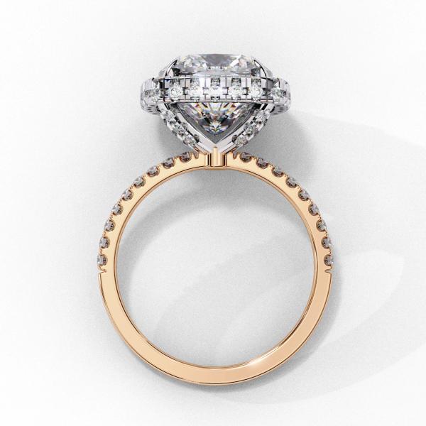 2.5 Carat Cushion Square & Round Diamond Engagement Ring detail 8