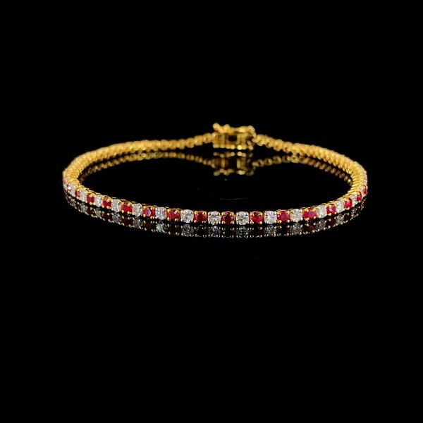 Ruby & Diamond Lightweight Tennis Bracelet detail 1