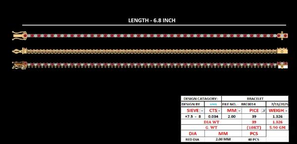 Ruby & Diamond Lightweight Tennis Bracelet detail 3