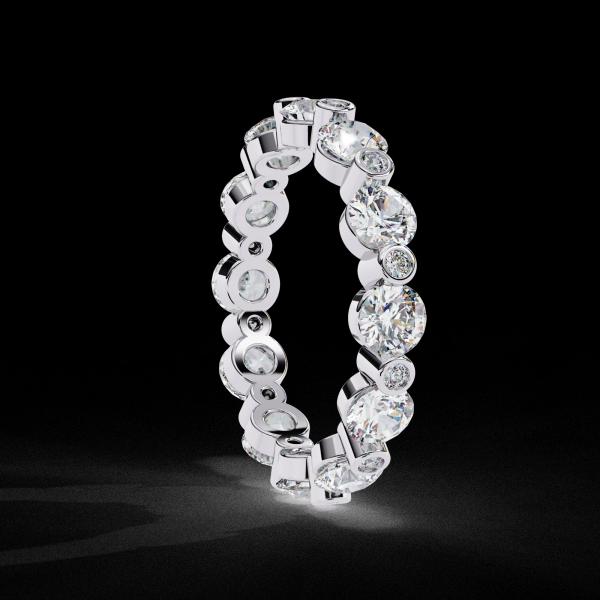 2.46 Carrat Round Cut Eternity Band Diamond Ring detail 3