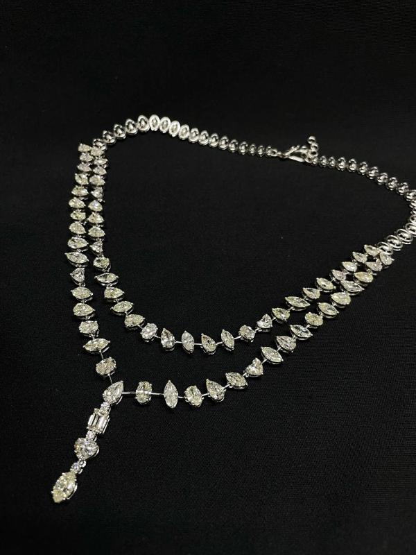 Exclusive Fancy Shape Diamond Necklace detail 2