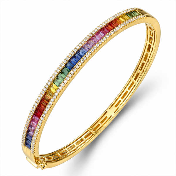 Multi Color Rainbow Bangle detail 1