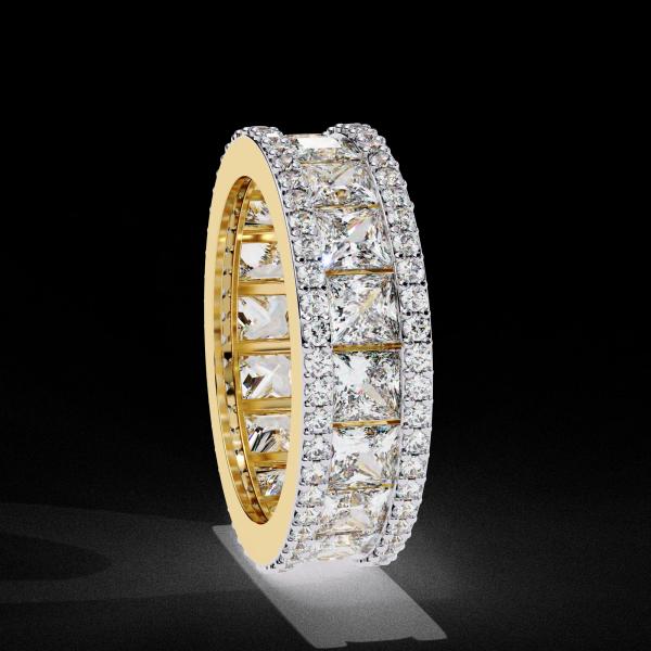 3.54 Carrat Princess Cut Channel Set Eternity Band Ring detail 1