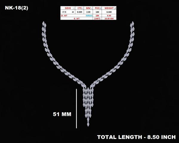 Pure Grace Marquise & Round Cut Diamond Necklace Set detail 2