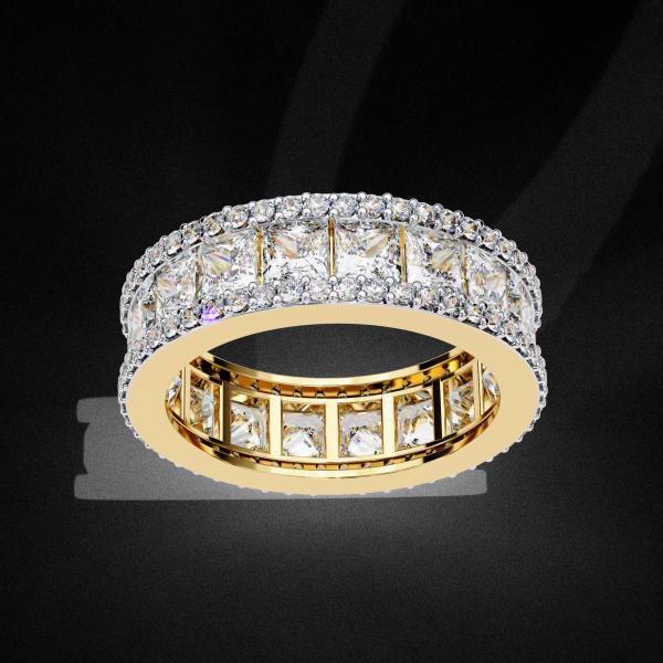 3.54 Carrat Princess Cut Channel Set Eternity Band Ring detail 2