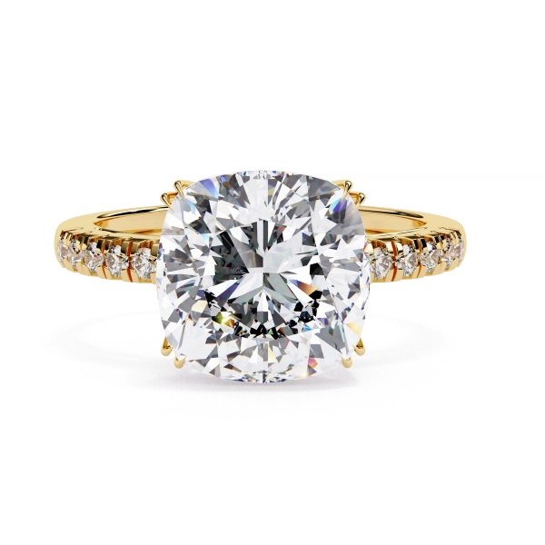 5.23 Carat Cushion Diamond & Round Cut Diamond Engagement Ring detail 2