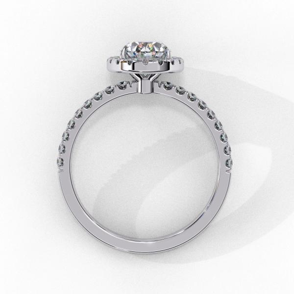 1.09 Carat Oval & Round Cut Diamond Engagement Ring detail 5