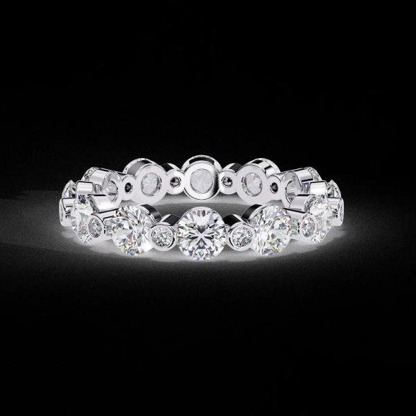 2.46 Carrat Round Cut Eternity Band Diamond Ring detail 4