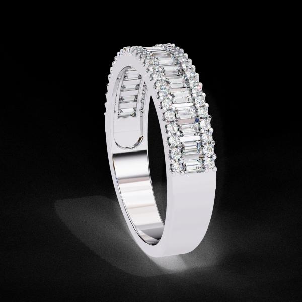 0.60 Carrat Bagguette & Round Cut Diamond Aura Ring detail 4