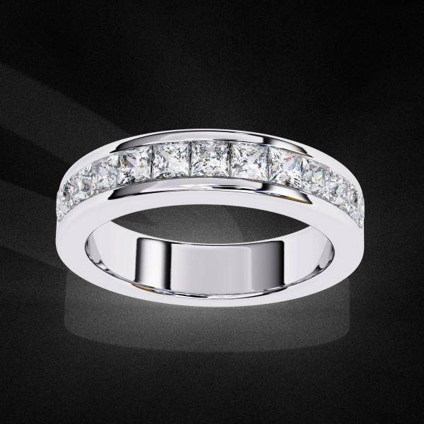 1.07 Carrat Princess Cut Channel set Diamond Ring detail 4