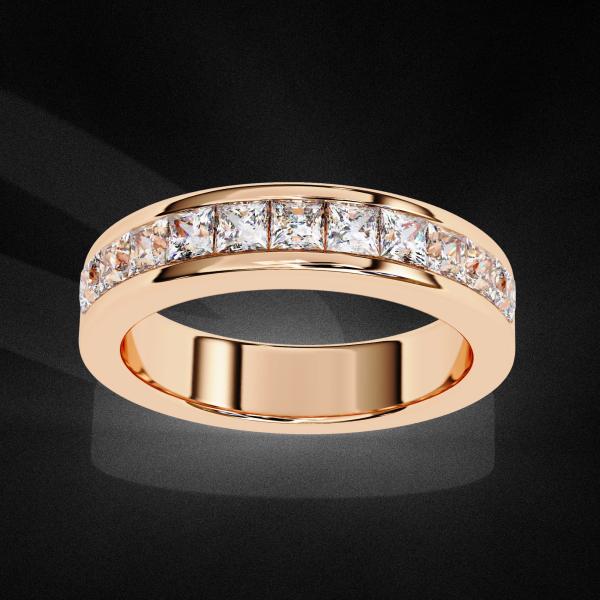 1.07 Carrat Princess Cut Channel set Diamond Ring detail 7