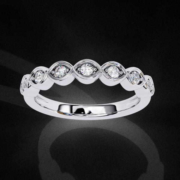 2mm Round Cut Half Band Diamond Ring detail 4