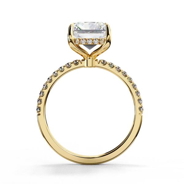 5.38 Carat Radiant & Round Cut Diamond Ring detail 2