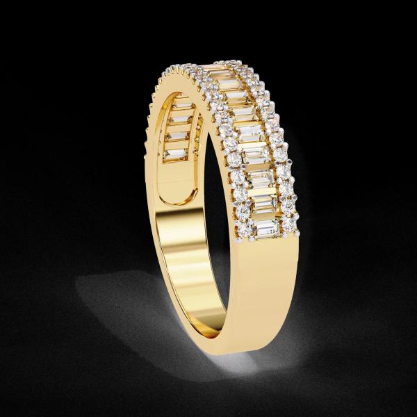 0.60 Carrat Bagguette & Round Cut Diamond Aura Ring detail 1