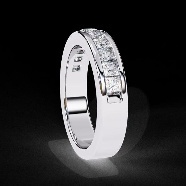 1.07 Carrat Princess Cut Channel set Diamond Ring detail 5