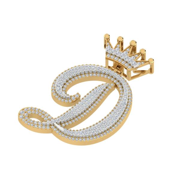 Alphabet D Crown Pendant detail 2