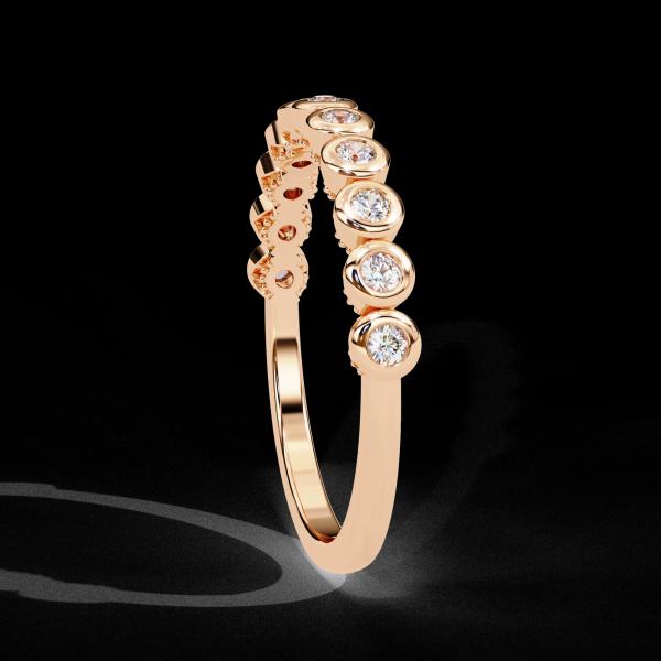 1.40 Carrat Round Cut Diamond Half Band Ring detail 5