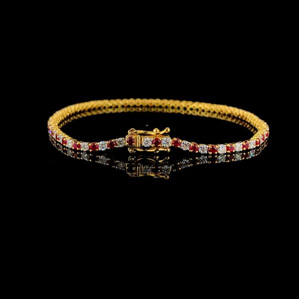 Ruby & Diamond Lightweight Tennis Bracelet detail 2