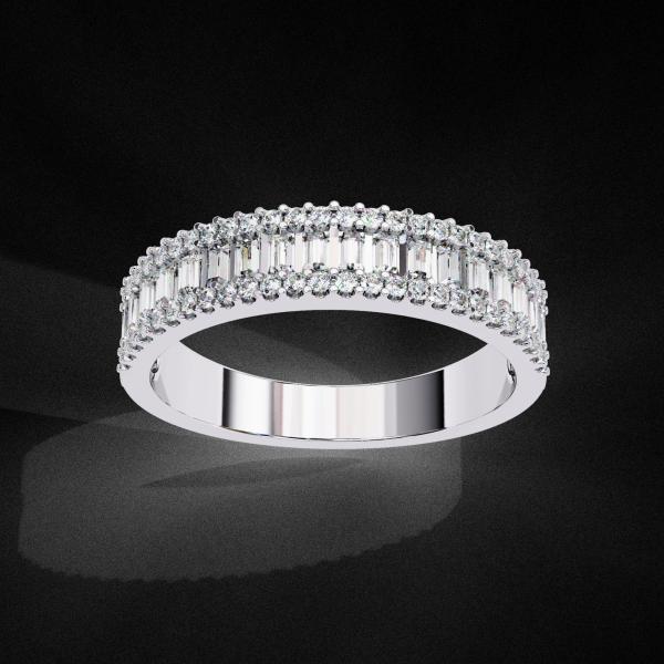0.60 Carrat Bagguette & Round Cut Diamond Aura Ring detail 5