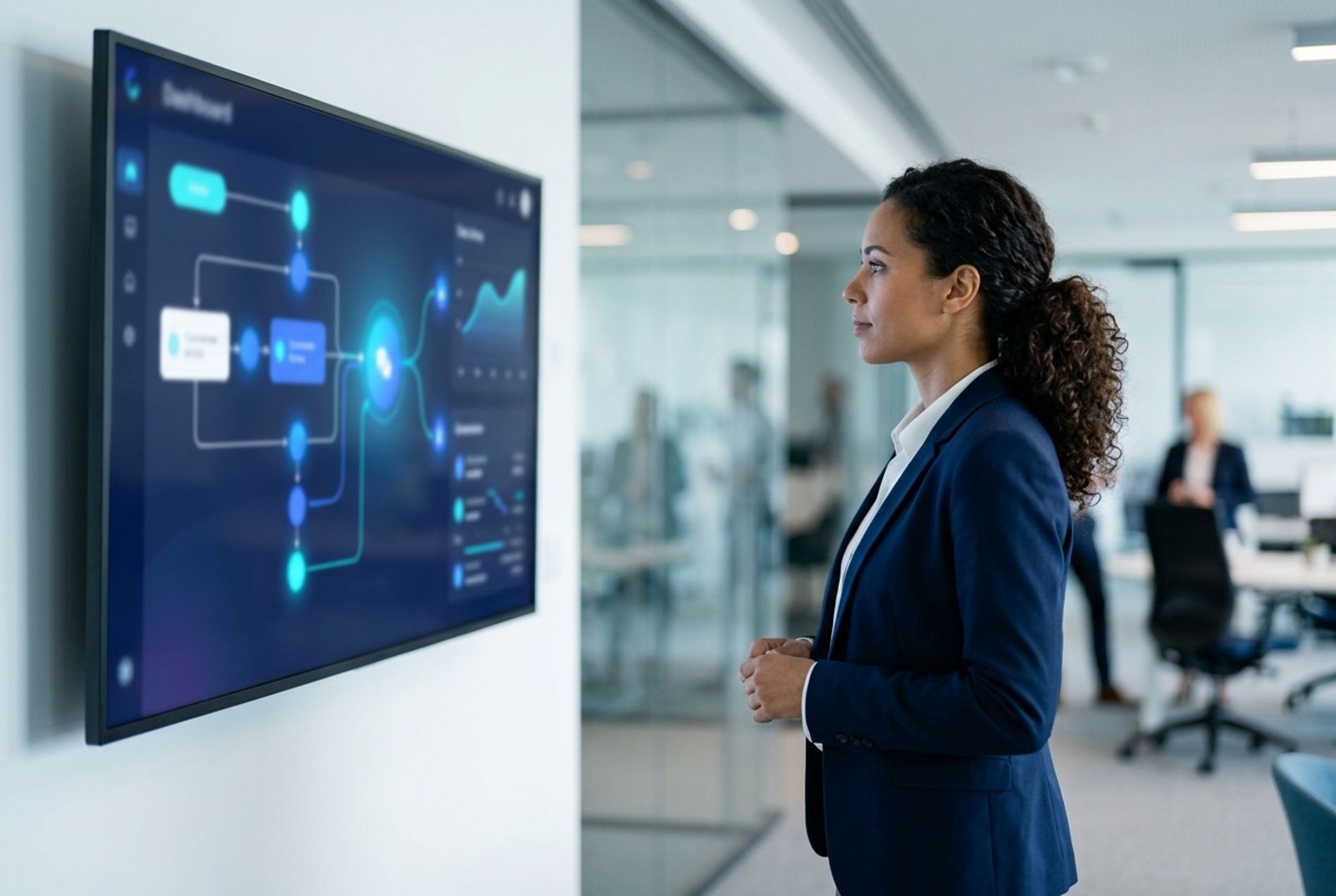 Líder de atendimento acompanhando indicadores em tempo real com apoio de automação e visão omnichannel