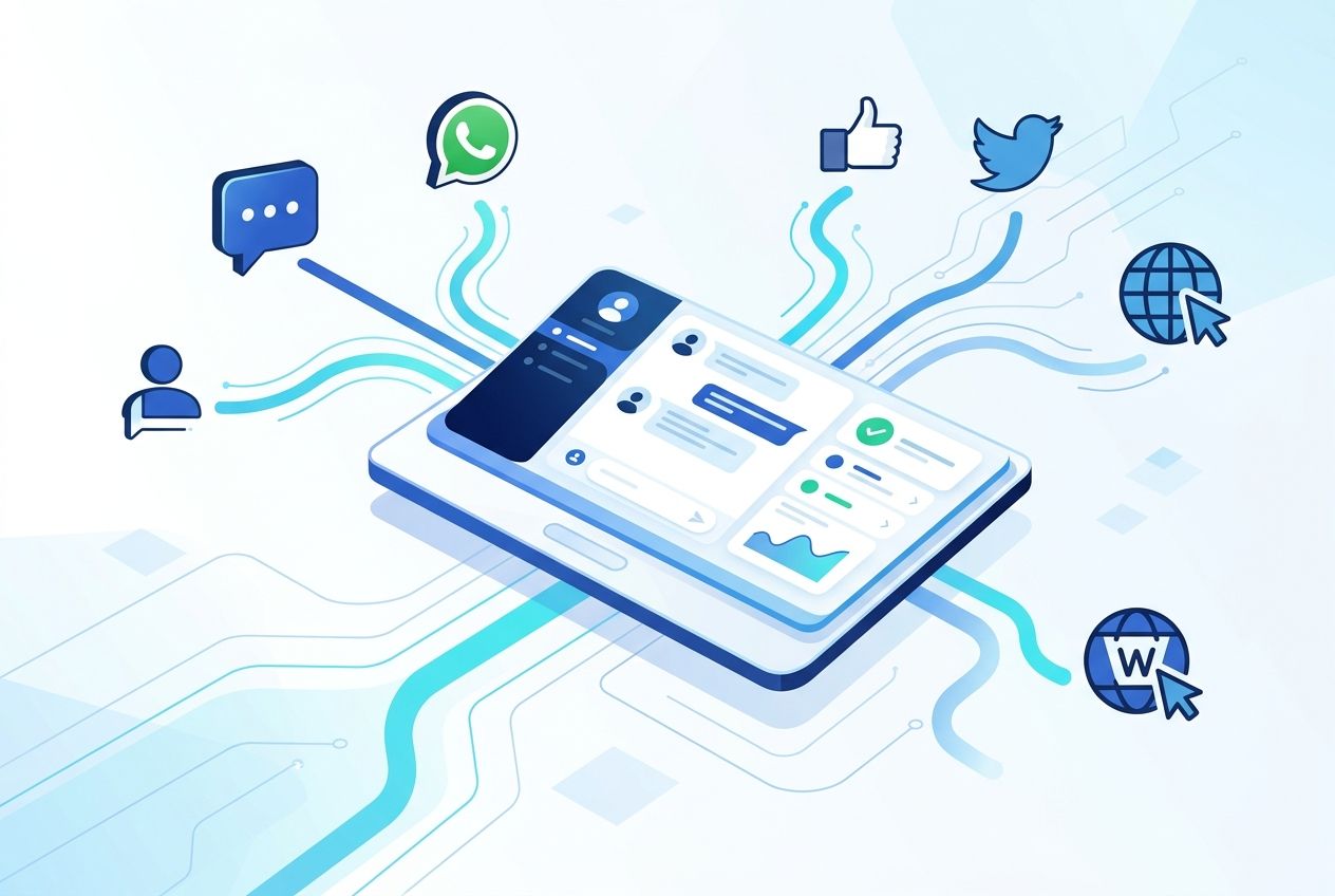 Representação visual de canais centralizados em uma operação omnichannel