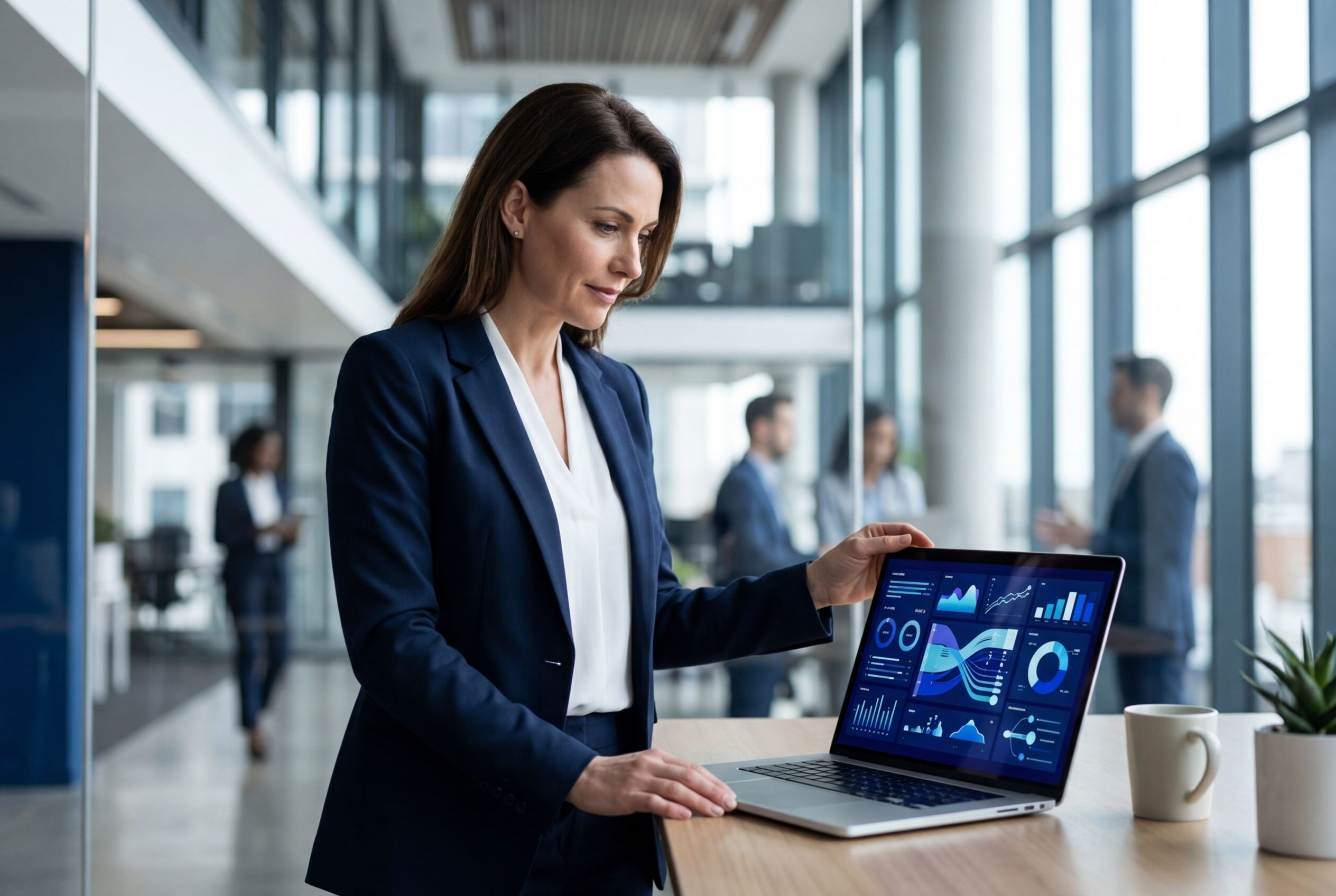 Gestor de atendimento analisando uma operação digital com foco em experiência do cliente.