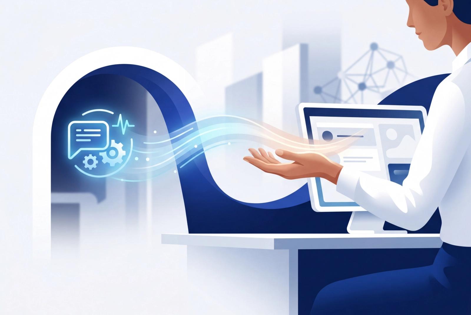 Representação visual do equilíbrio entre automação e atendimento humano.