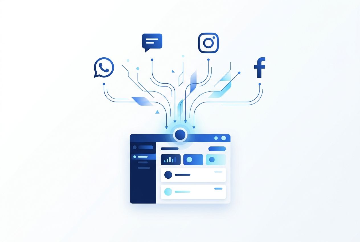 Visual de atendimento omnichannel centralizado em uma única plataforma