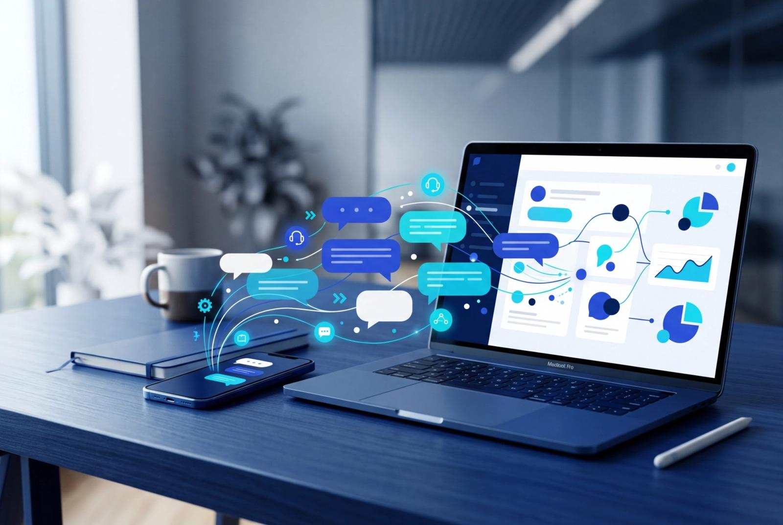 Canais digitais integrados em uma operação de atendimento omnichannel