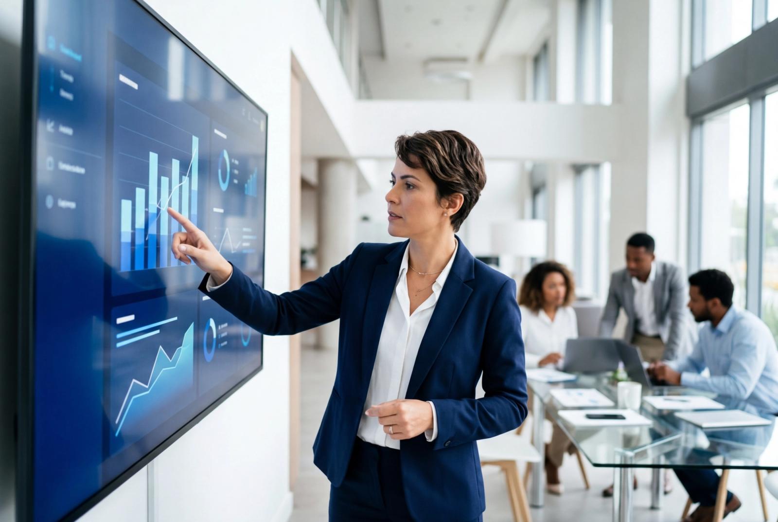 Gestor acompanhando indicadores de atendimento em dashboard operacional