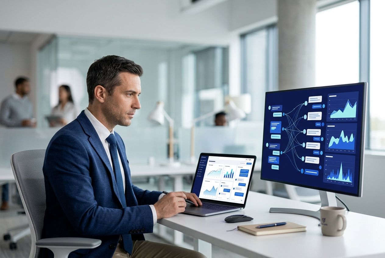 Gestor analisando operação de atendimento e possíveis perdas de vendas em dashboard