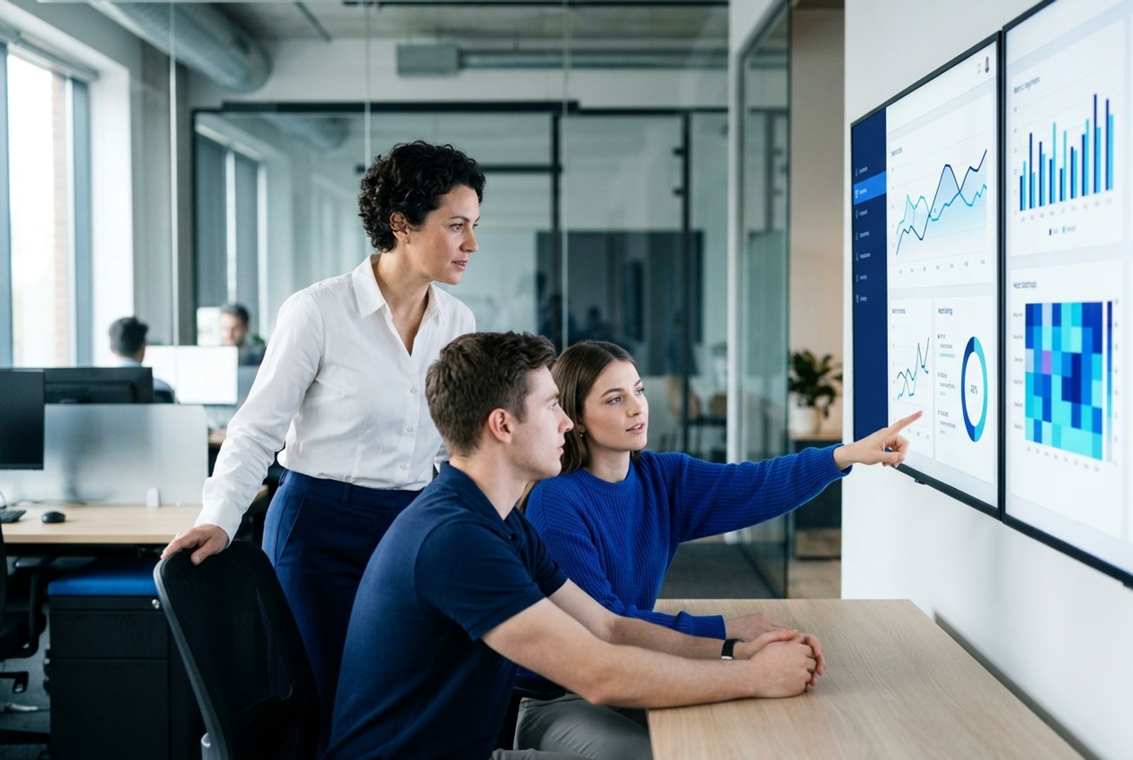 Equipe acompanhando métricas e operação de atendimento em tempo real