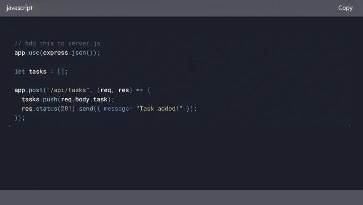 create an API endpoint (back-end): create an API endpoint (back-end):