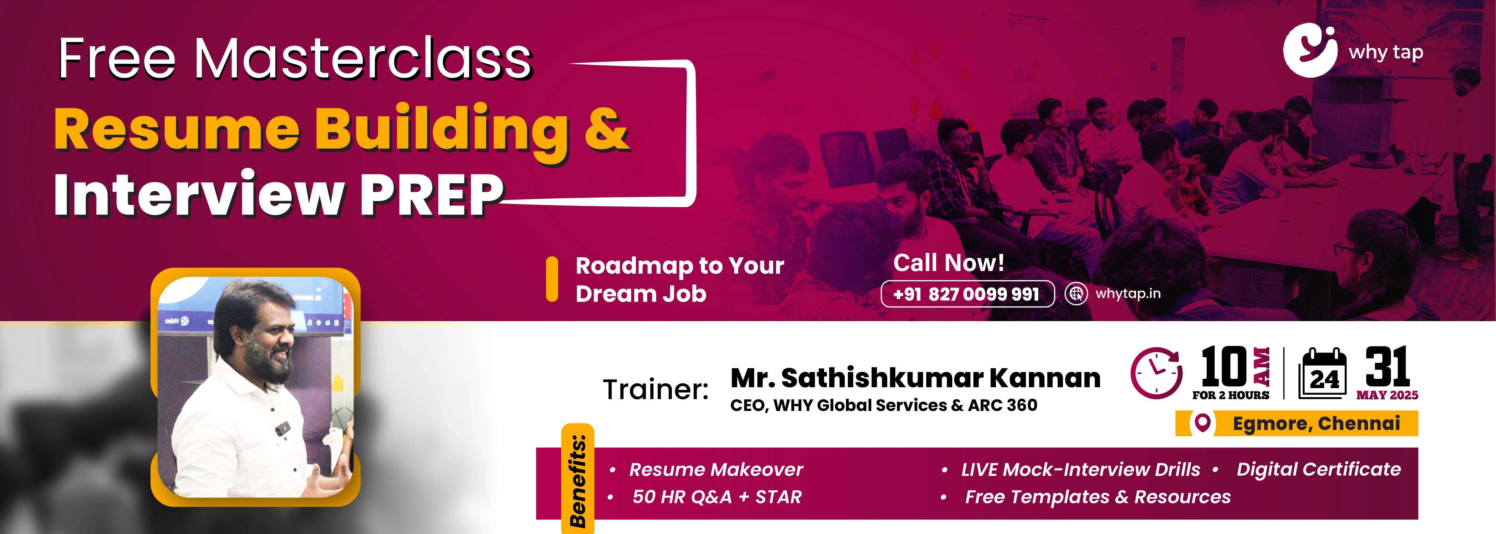 FREE Masterclass on Resume Building & Interview Preparation