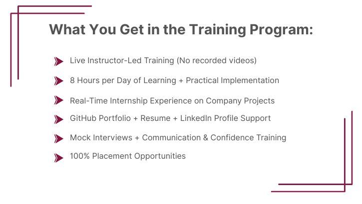 What You Get in the Training Program