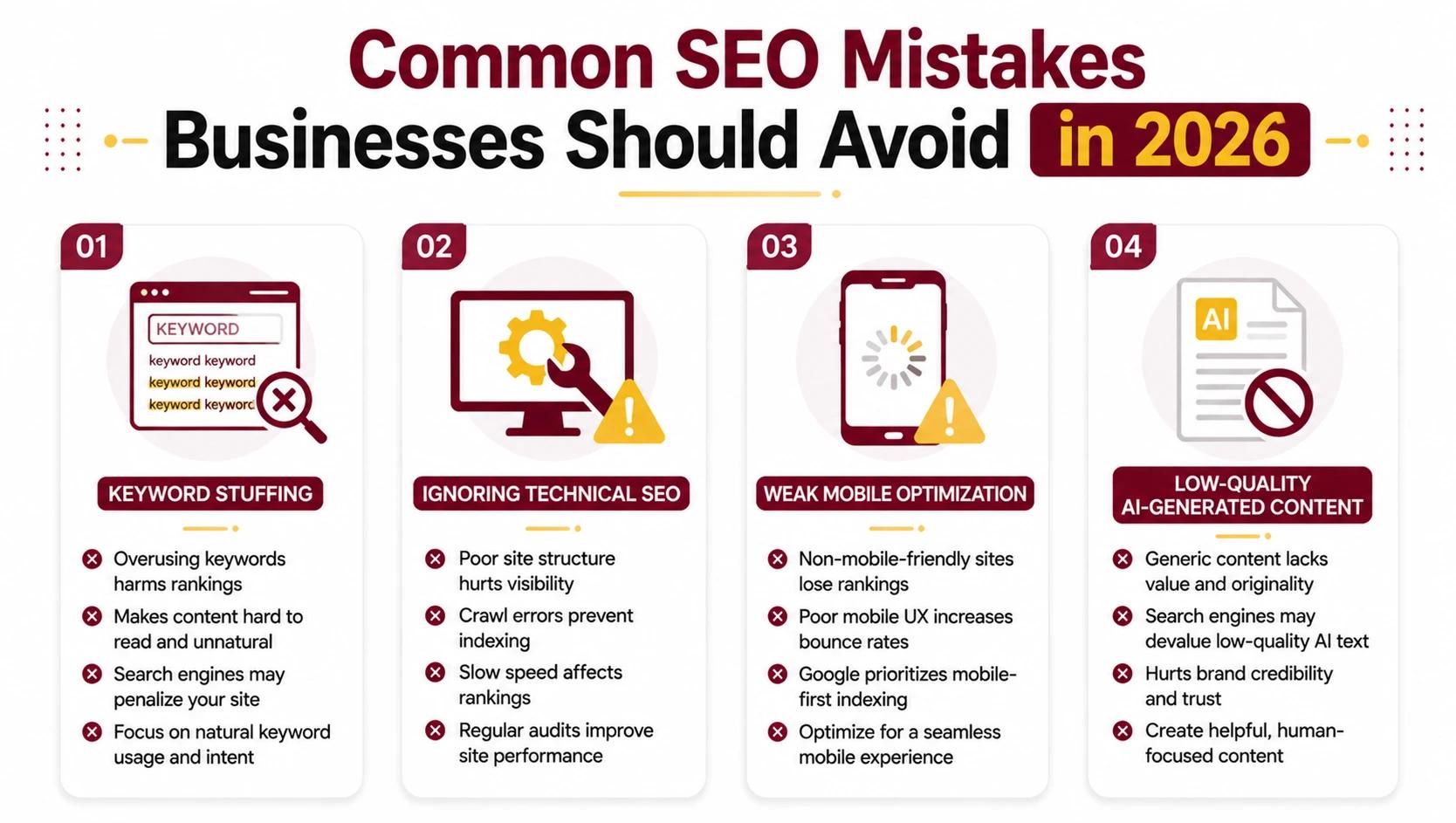 Common SEO Mistakes Businesses Should Avoid in 2026 Common SEO Mistakes Businesses Should Avoid in 2026