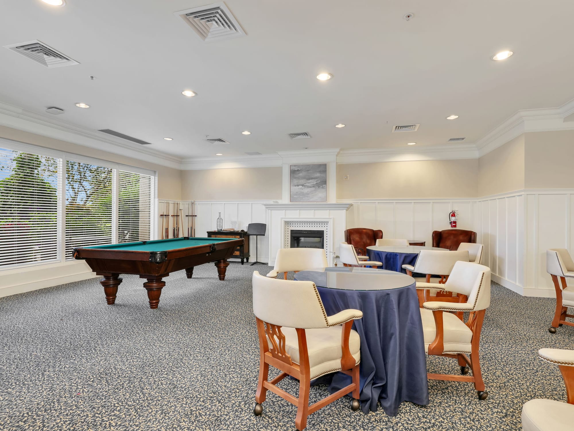 The billiards and card room