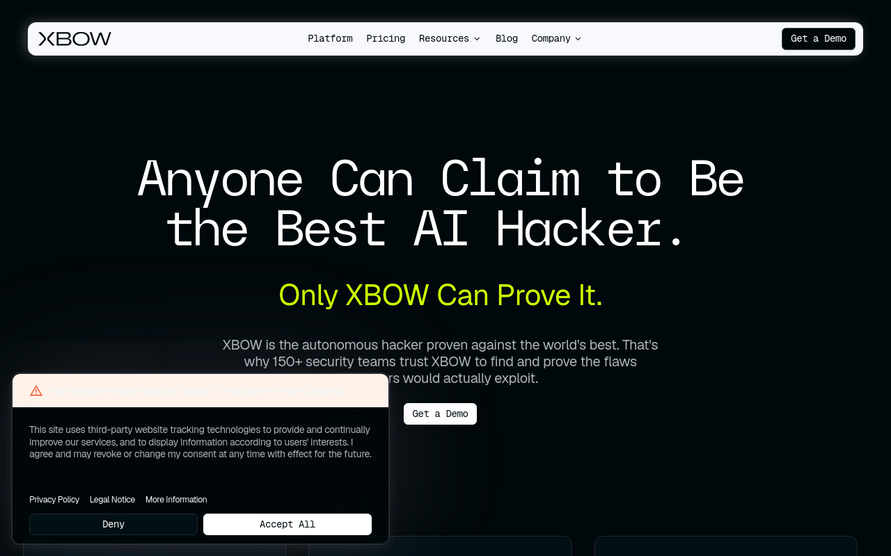 Autonomous Penetration Testing Security Vendors - xbow best benchmark validated