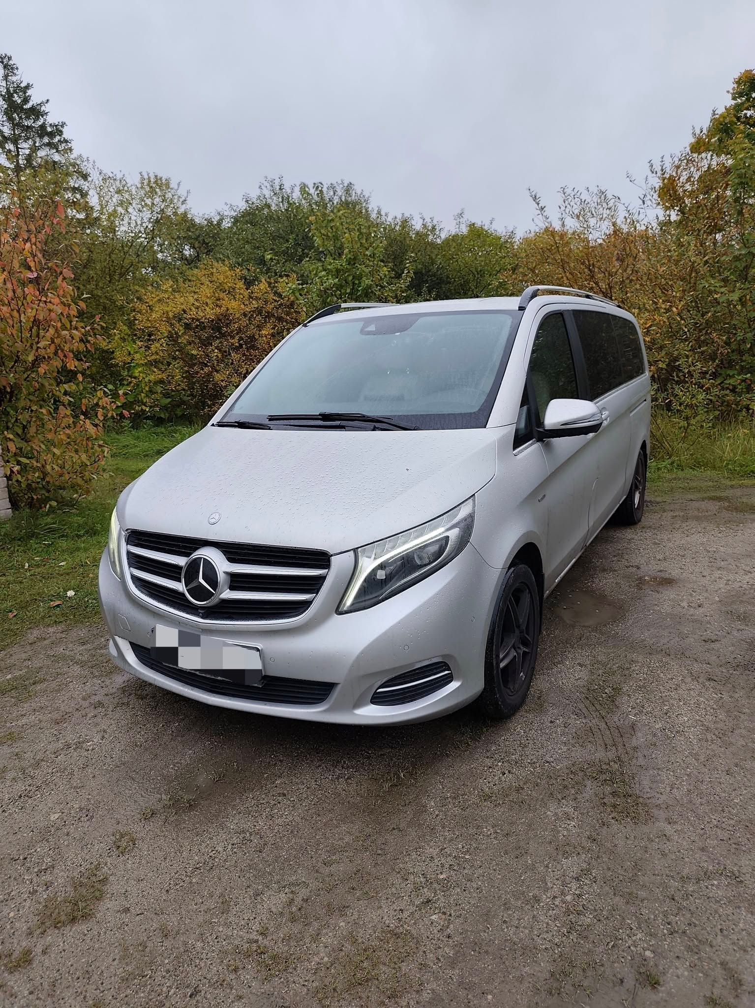 Silver Mercedes-Benz V250d 2016 MPV after an AdBlue solution
