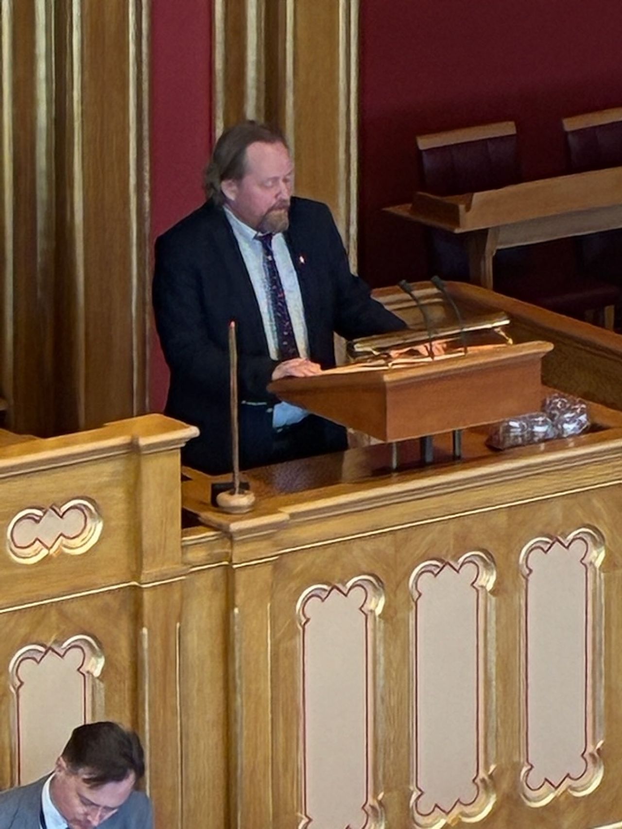 Interpellant Morgan Langfelt fra Buskerud Frp. Foto Thomas Tinne.