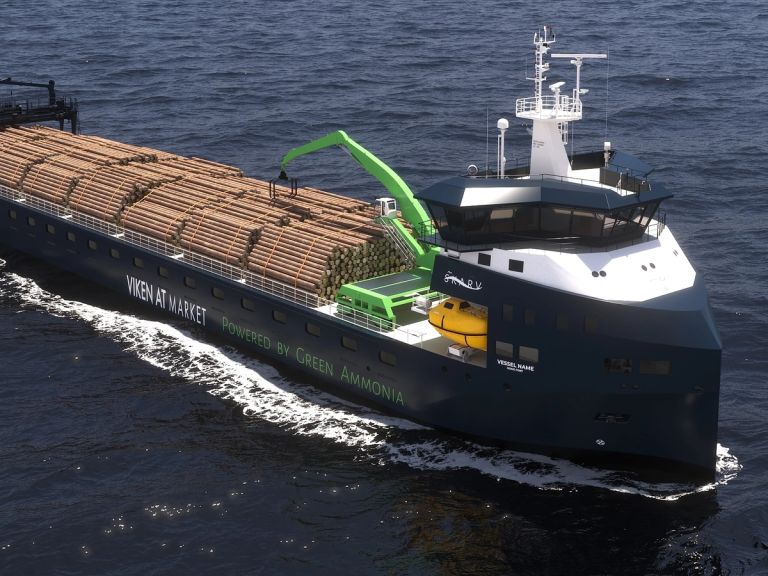 En 160-kubikk ammoniakktank vil gi nok drivstoff til en 14 dagers rundtur fra Norge til kontinentet, i en blanding med MGO (Marine Gass Oil) som pilotfuel.
