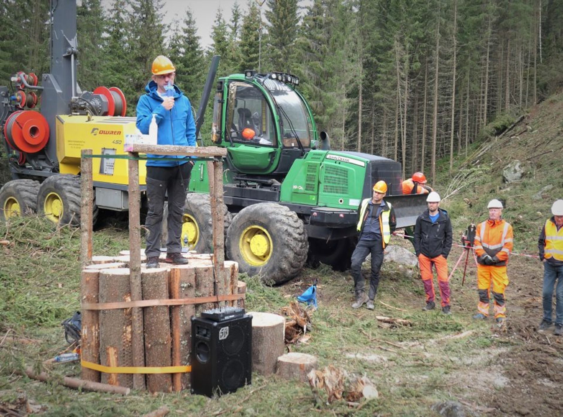 Administrerende direktør Gudmund Nortun i Glommen Mjøsen Skog minnet om at taubanekapasiteten også er et spørsmål om beredskap i et stadig mer utfordrende klima. Foto: Roar Ree Kirkevold