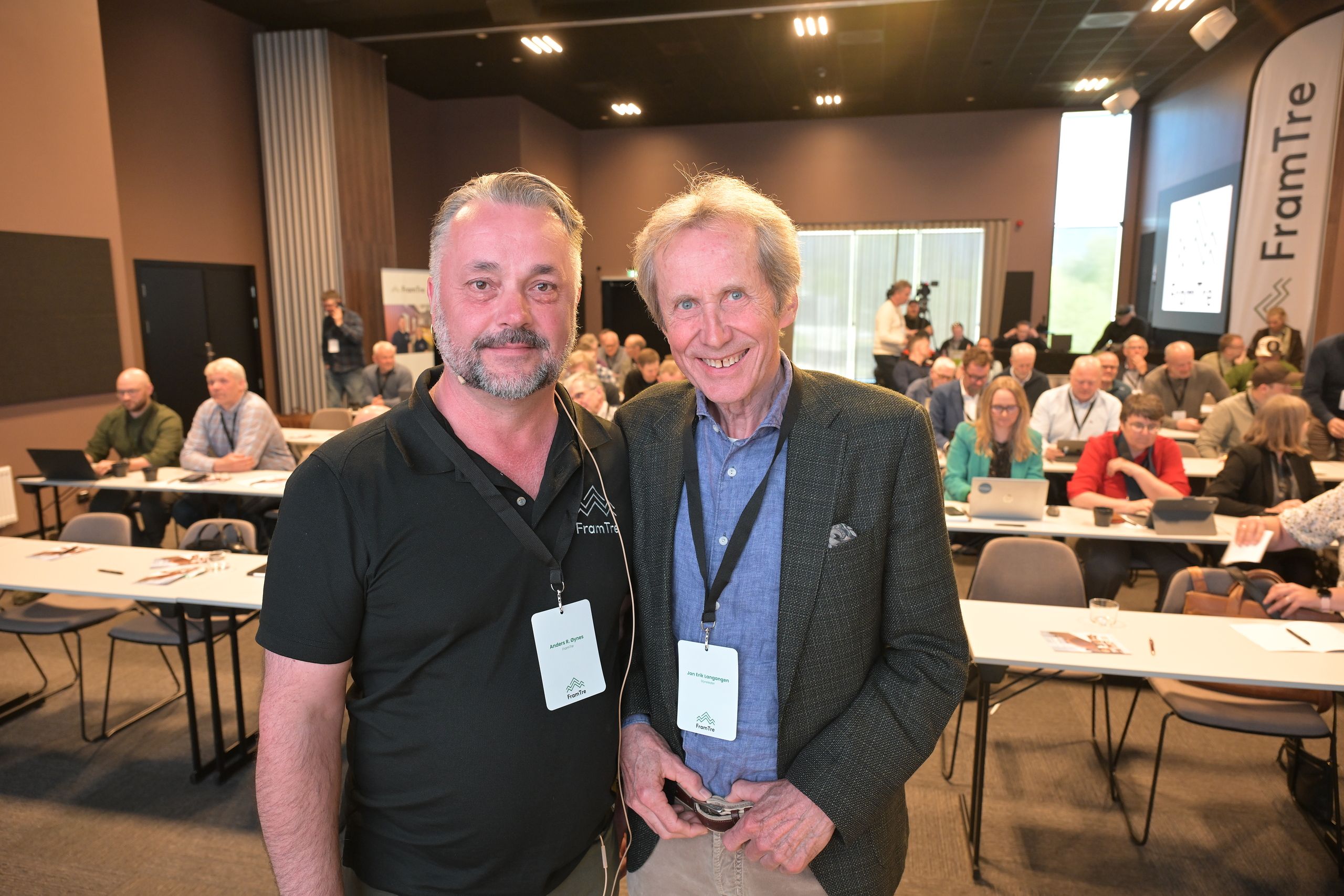 Konsernsjef Anders R. Øynes og styreleder Jan Erik Langangen i FramTre.