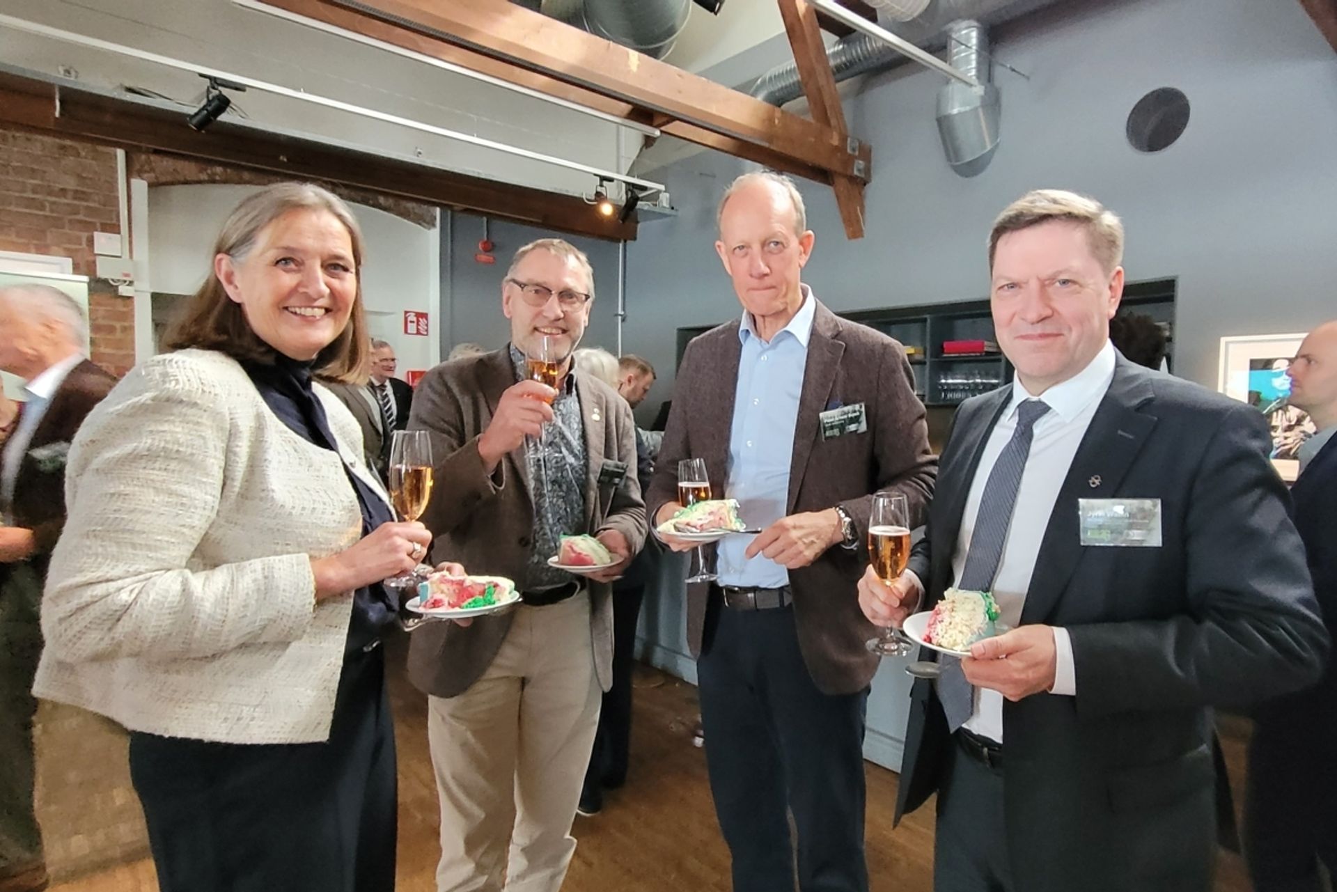 Fra venstre: Heidi Hemstad, styreleder i Norges Skogeierforbund, Paul Christensson, styreleder i LRF, Peter A. Busck, styreleder i Dansk Skovforening og Jyrki Wallin, CEO i MTK.