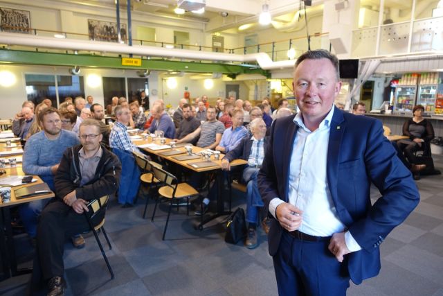 Olav A Veum er styreleder i AT Skog. Bildet er fra årsmøtet i 2017.