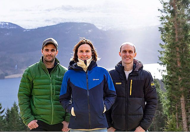 De tre initiativtakerne bak Fjordtømmer AS, Tarjei Kusslid, Ingunn Kjelstad og Martin Braanaas.