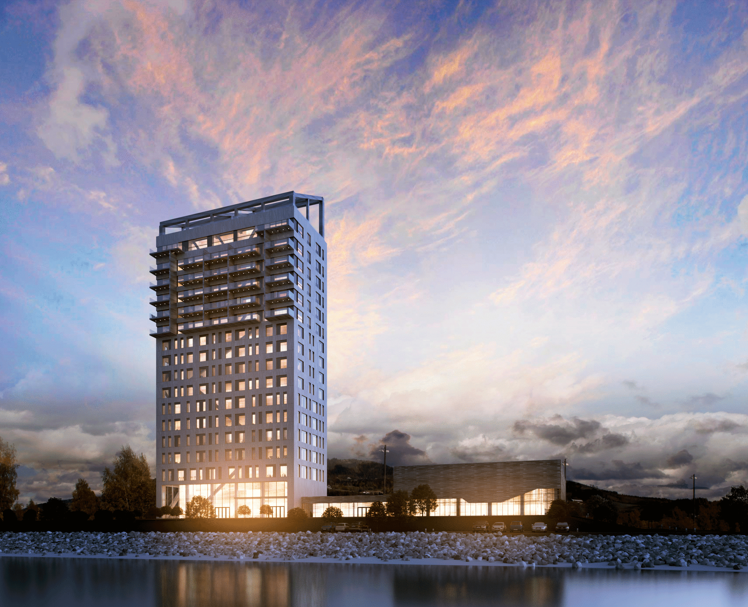 Mjøstårnet i Brumunddal.