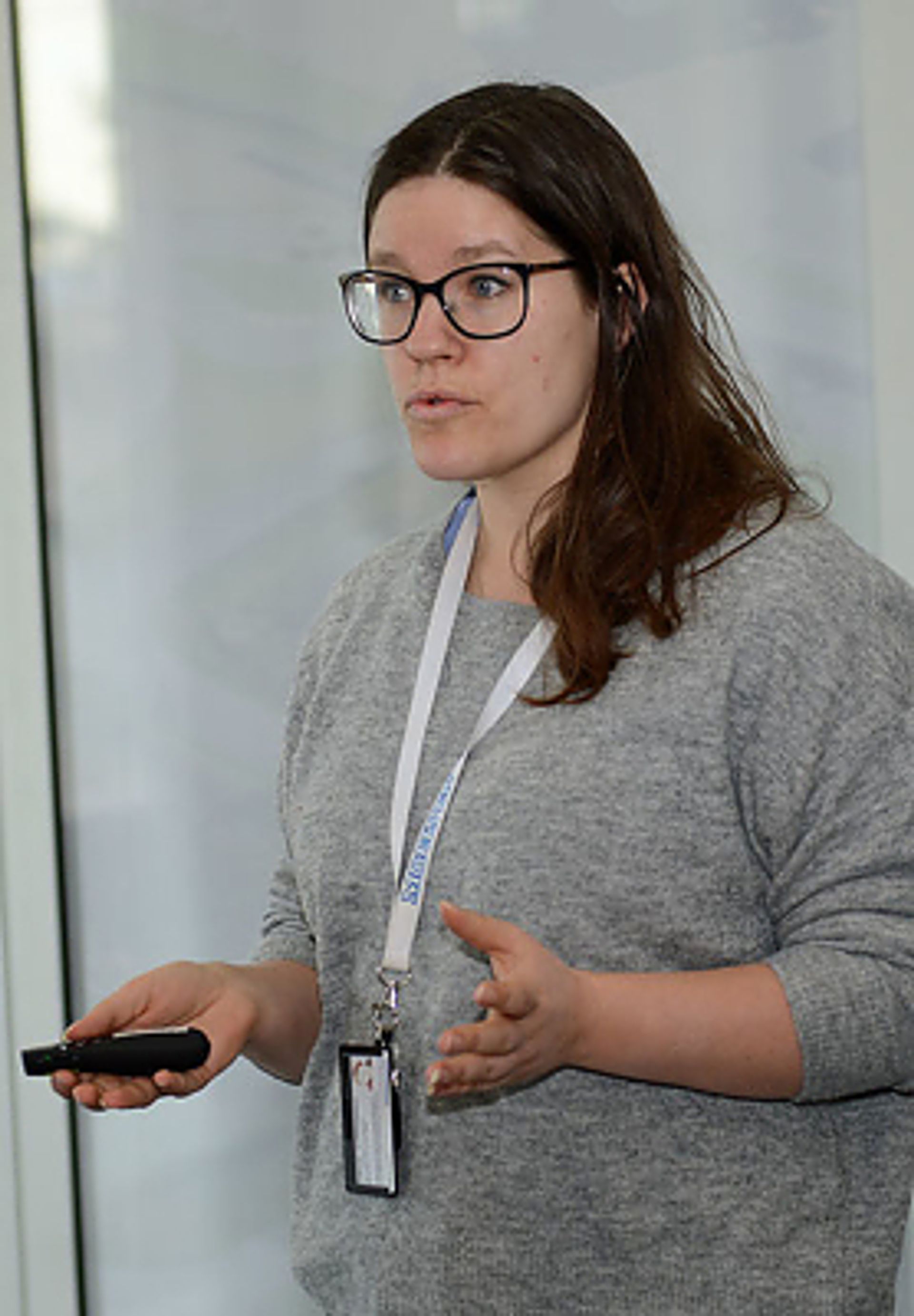 Ida L. Kristiansen mener Moelven Industrier kan redusere transporten med 4000 biler og kostnadene med 8,3 mill. kr. om prosjektet blir vellykket. Foto: Åsmund Lang.