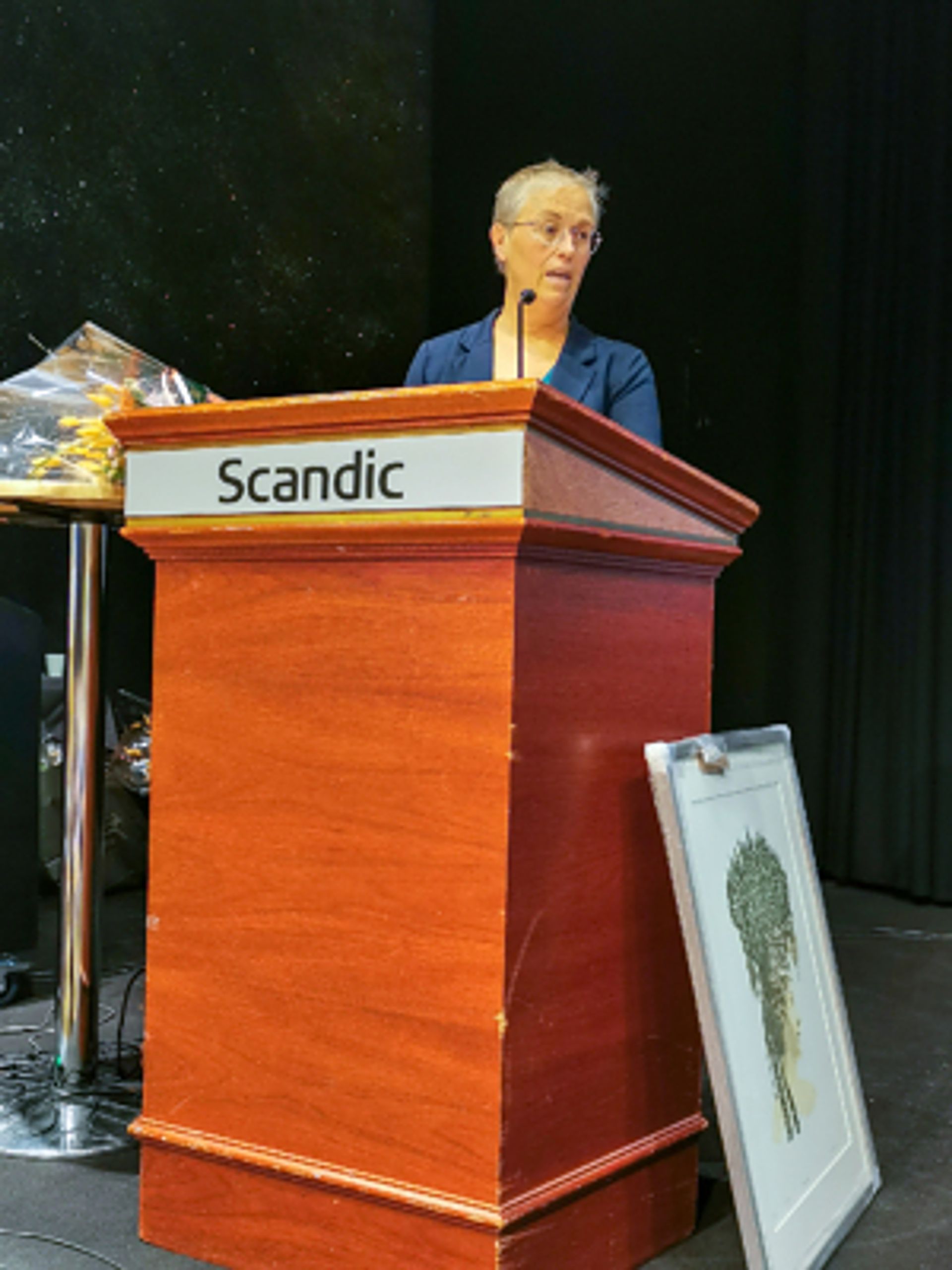 Britt T. Godtlund mottok på vegne av Kvinner i Skogbruket Likestillingsprisen. Et synlig bevis og en solid annerkjennelse for arbeidet de gjør i skogbruket.